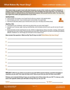 What Makes My Heart Sing Life Coaching Exercise