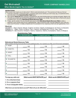 Find Motivational Words Coaching Exercise