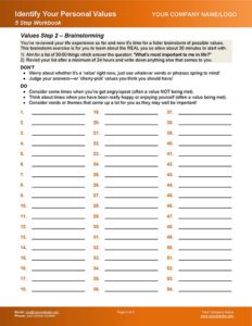 Values Identification Workbook Page 4