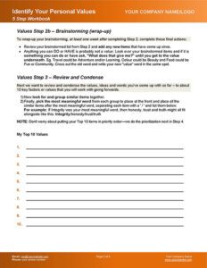 Values Identification Workbook Page 5