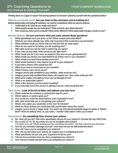 Coaching Questions to Get Unstuck