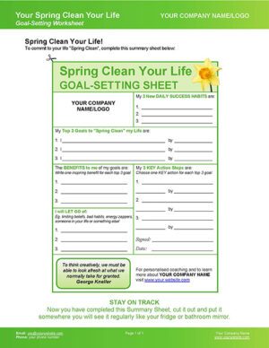 Spring Clean Your Life Summary Sheet Image