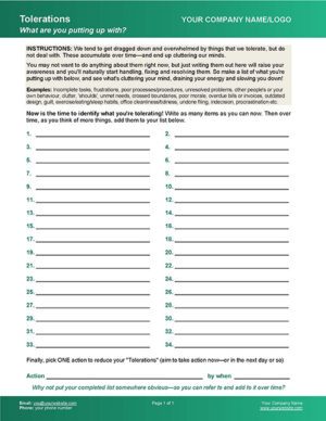 Identify Tolerations Free Coaching Exercise