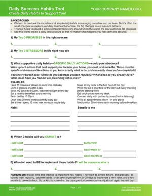 Success Habits Coaching Exercise
