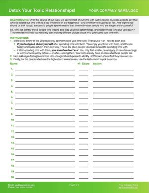 Detox Toxic Relationships Coaching Exercise